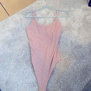 Pink Glitter Body Suit